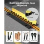 Cable Protector Ramp, 9,979 kg/axle Capacity, 2 Channel Heavy Duty TPU Cord Hose Wire Cover, 31 x 28 mm Channel, Traffic Speed B