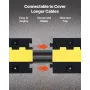 Cable Protector Ramp, 9,979 kg/axle Capacity, 2 Channel Heavy Duty TPU Cord Hose Wire Cover, 31 x 28 mm Channel, Traffic Speed B