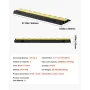 Cable Protector Ramp, 9,979 kg/axle Capacity, 2 Channel Heavy Duty TPU Cord Hose Wire Cover, 31 x 28 mm Channel, Traffic Speed B