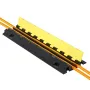 Cable Protector Ramp, 9,979 kg/axle Capacity, 2 Channel Heavy Duty TPU Cord Hose Wire Cover, 31 x 28 mm Channel, Traffic Speed B