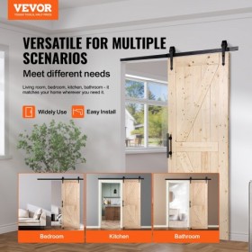 Barn Door and Hardware Kit 30" x 84" Wood Sliding Barn Door Kit Smoothly