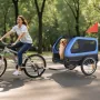 Dog Bike Trailer, Supports up to 40 kg, Pet Cart Bicycle Carrier for Small & Large Dogs, Easy Folding Frame with Quick Release W