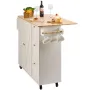 Kitchen Island Cart med solid træ top, 45,3 "Bredde mobile