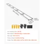 Rail Mill Guide System, 4.57 m 6 Crossbar Chainsaw Mill Kits, Aluminum Saw Milling Rails System Works with Chainsaw, 4 Wedges, A
