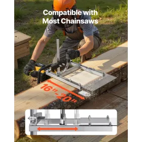 VEVOR Chainsaw Mill, Portable Sawmill Fits 41-51 cm Planking Milling Bar, Lumber Cross Cutting Guide Chain Saw with Shield, 0.2-