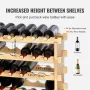 48 flaske stabelbar modulær vin rack bambus træ display hylde