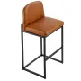 Bar Stool Set of 4, 68cm Counter Height Stools, Modern PU Leather Counter Barstool with Backrest, Metal Legs, Easy Assembly Arml