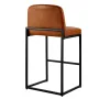 Bar Stool Set of 4, 68cm Counter Height Stools, Modern PU Leather Counter Barstool with Backrest, Metal Legs, Easy Assembly Arml