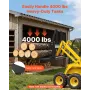 Skid Steer Pallet Fork Frame, 1814 kg Rated Capacity, 115 cm Pallet Fork Frame Attachments with 50.8 mm Hitch Receiver & Spear S