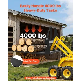 Skid Steer pallegaffelramme, 1814 kg nominel kapacitet, 115 cm