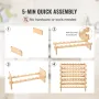48 Bottle Stackable Modular Wine Rack Bamboo Wood Display Shelf 6-Tier