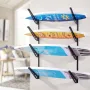 VEVOR Surfboard Wall Mount, 4 Tiers Horizontal Surfboard Rack for Storage and Display, Adjustable Height Metal Board Stand Organ