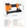 VEVOR Pneumatic Staple Gun, 22 Gauge Pneumatic Upholstery Stapler for 71 Series Fine Wire Staples 9.1mm Crown 4mm-16mm Length, 7