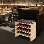 48 flaske stabelbar modulær vin rack bambus træ display hylde