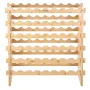 48 Bottle Stackable Modular Wine Rack Bamboo Wood Display Shelf 6-Tier