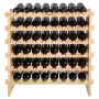 48 flaske stabelbar modulær vin rack bambus træ display hylde
