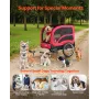 Dog Bike Trailer, Supports up to 45 kg, Pet Cart Bicycle Carrier for Small & Large Dogs, Easy Folding Frame with Quick Release W