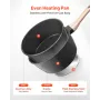 2.5 QT Saucepan, Nonstick Saucepan with Tempered Glass Lid, Multipurpose Cooking Sauce Pot with Detachable Handle, Sauce Pan Sma