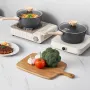 2.5 QT gryde, grydefri gryde med hærdet glaslåg