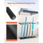Surfboard Wall Mount, 5 Tiers Vertical Surfboard Rack for Storage and Display, Adjustable Metal Board Stand Organizer with Spong