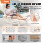 Chaise Lounge Chair, 181 kg Weight Capacity, 6 Positions Adjustable Patio Lounge Chair, Outdoor HDPE Lounge Chair with Backrest 