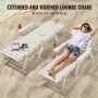 VEVOR Chaise Lounge Chair, 181 kg Vægtkapacitet, 6 Positioner Justerbar Patio Lounge Chair, Udendørs HDPE Lounge Chair med Bac
