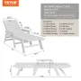 VEVOR Chaise Lounge Chair, 181 kg Vægtkapacitet, 6 Positioner Justerbar Patio Lounge Chair, Udendørs HDPE Lounge Chair med Bac