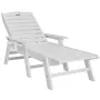 Chaise Lounge Chair, 181 kg Weight Capacity, 6 Positions Adjustable Patio Lounge Chair, Outdoor HDPE Lounge Chair with Backrest 