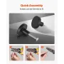 Cabinet Knobs, 10 Pack, 32 mm Black Zinc Alloy Drawer Pulls & Door Handles, Mushroom Kitchen Solid Knobs Dresser Handles, Cupboa