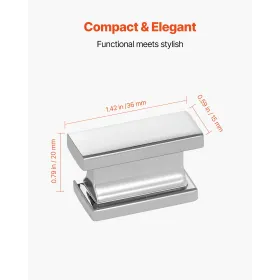 VEVOR skabsknopper, 10 pakke, 36 mm zinklegeringsskuffe trækker dørhåndtag, rektangulær køkkenkommode Solide knopper, skab hård