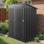 VEVOR 1533 x 876 x 1815 mm Metal Garden Shed, Storage Building with Lockable Door & 2 Louver Vents, Sloped Roof Metal Outdoor St