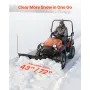 Snow Plow Blade, 109/183 cm Width Adjustable Snow Plow Kit, Easy to Detach, Universal Mount Plowing Attachment with Rubber Flaps