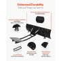 Snow Plow Blade, 109/183 cm Width Adjustable Snow Plow Kit, Easy to Detach, Universal Mount Plowing Attachment with Rubber Flaps