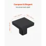 Cabinet Knobs, 10 Pack, 30 mm Black Zinc Alloy Drawer Pulls & Door Handles, Square Kitchen Solid Knobs Dresser Handles, Cupboard