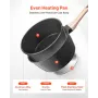Saucepan Set, 1.5 QT & 2.5 QT Nonstick Saucepan with Glass Lids, Multipurpose Cooking Sauce Pots with Detachable Handles, Sauce 