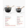 VEVOR Saucepan Set, 1.5 QT & 2.5 QT Nonstick Saucepan with Glass Lids, Multipurpose Cooking Sauce Pots with Detachable Handles, 