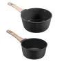 Saucepan Set, 1.5 QT & 2.5 QT Nonstick Saucepan with Glass Lids, Multipurpose Cooking Sauce Pots with Detachable Handles, Sauce 