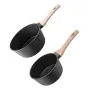 VEVOR Saucepan Set, 1.5 QT & 2.5 QT Nonstick Saucepan with Glass Lids, Multipurpose Cooking Sauce Pots with Detachable Handles, 