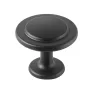 Cabinet Knobs, 30 Pack, 31 mm Black Zinc Alloy Drawer Pulls & Door Handles, Mushroom Kitchen Solid Knobs Dresser Handles, Cupboa
