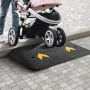 Opgraderet gummitærskelrampe, 3 "Rise Door Ramp med 1 kanal