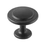 Cabinet Knobs, 30 Pack, 31 mm Black Zinc Alloy Drawer Pulls & Door Handles, Mushroom Kitchen Solid Knobs Dresser Handles, Cupboa