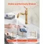 VEVOR Single Handle Sink Faucet, Solid Brass Single Handle Kitchen Faucet, 1 or 3 Hole Kitchen Faucets with Push-Button Drain, S