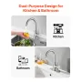 VEVOR Single Handle Sink Faucet, Brushed Nickel Single Handle Bathroom Faucet, Kitchen Water Faucets with Anti-Splash Aerator, S