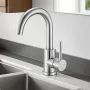 VEVOR Single Handle Sink Faucet, Brushed Nickel Single Handle Bathroom Faucet, Kitchen Water Faucets with Anti-Splash Aerator, S