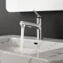 Single Handle Sink Faucet, Single Handle Pull Out Faucet 1 or 3 Hole, Brushed Nickel Stainless Steel Sink Faucets with Push-Butt