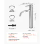 Single Handle Sink Faucet, Chrome-Plated Silver Faucet Kitchen Sink, 1 or 3 Hole Kitchen Water Faucets with Push-Button Drain, S
