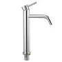 VEVOR Single Handle Sink Faucet, Chrome-Plated Silver Faucet Kitchen Sink, 1 or 3 Hole Kitchen Water Faucets with Push-Button Dr