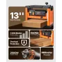 VEVOR Thickness Planer, Three-Blade, 330 mm Width Worktable Power Benchtop Planer, 2000W 23500 RPM Powerful Motor, Dual Rollers,