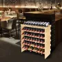72 flaske stabelbar modulær vin rack bambus træ display hylde