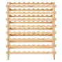 72 Bottle Stackable Modular Wine Rack Bamboo Wood Display Shelf 8-Tier
